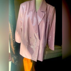 Mauve sequins double breasted blazer by Eloquii